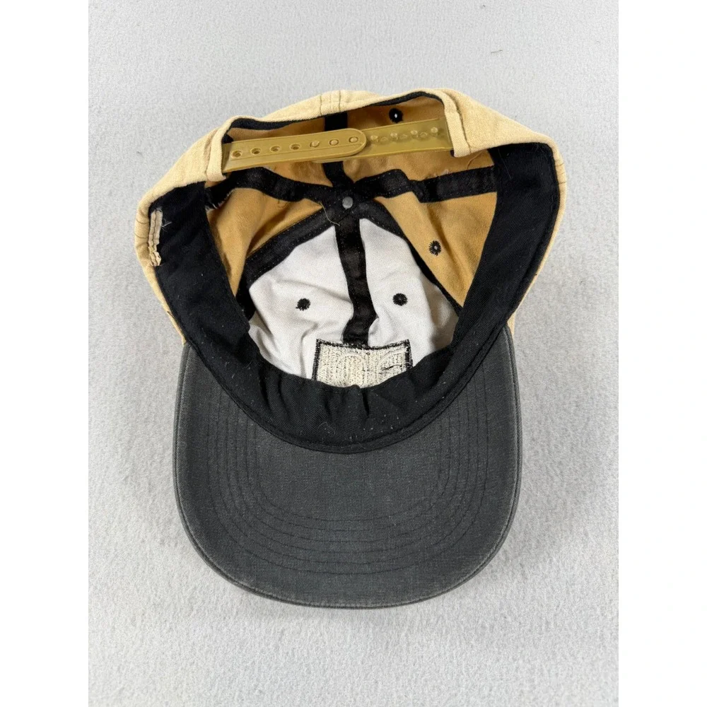 Vintage 90s Adidas Do Something Snapback Hat Tan Black Trefoil Logo Cap Mens